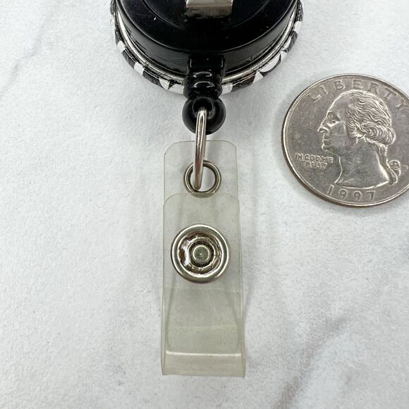 Black Yellow White LPN Nurse Clip On Retractable School Work Badge ID Holder - Picture 7 of 7